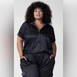 Universal Standard Black Satin Blouse